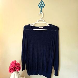 JustFab Navy Blue Crew Neck Sweater Size 1X